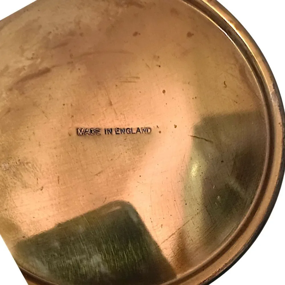 Brass Embossed Ale Pitcher‎ Pub Scene Repousse Made In England Textured Vintage